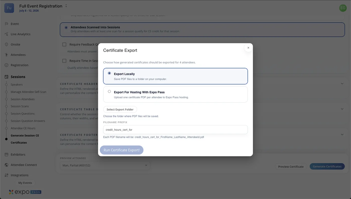 Export Locally or Host With Expo Pass