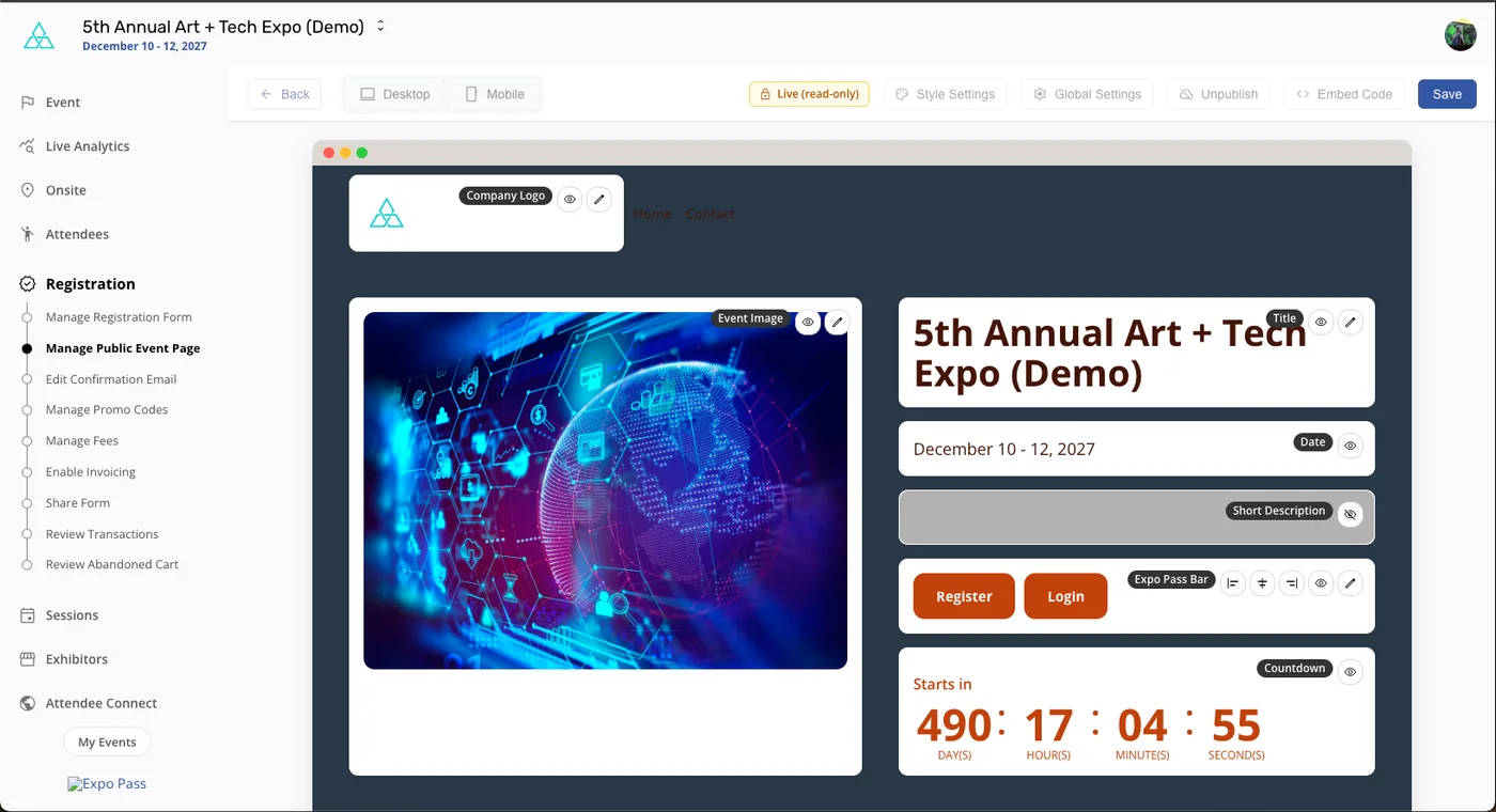One Page, Every Phase of Your Event