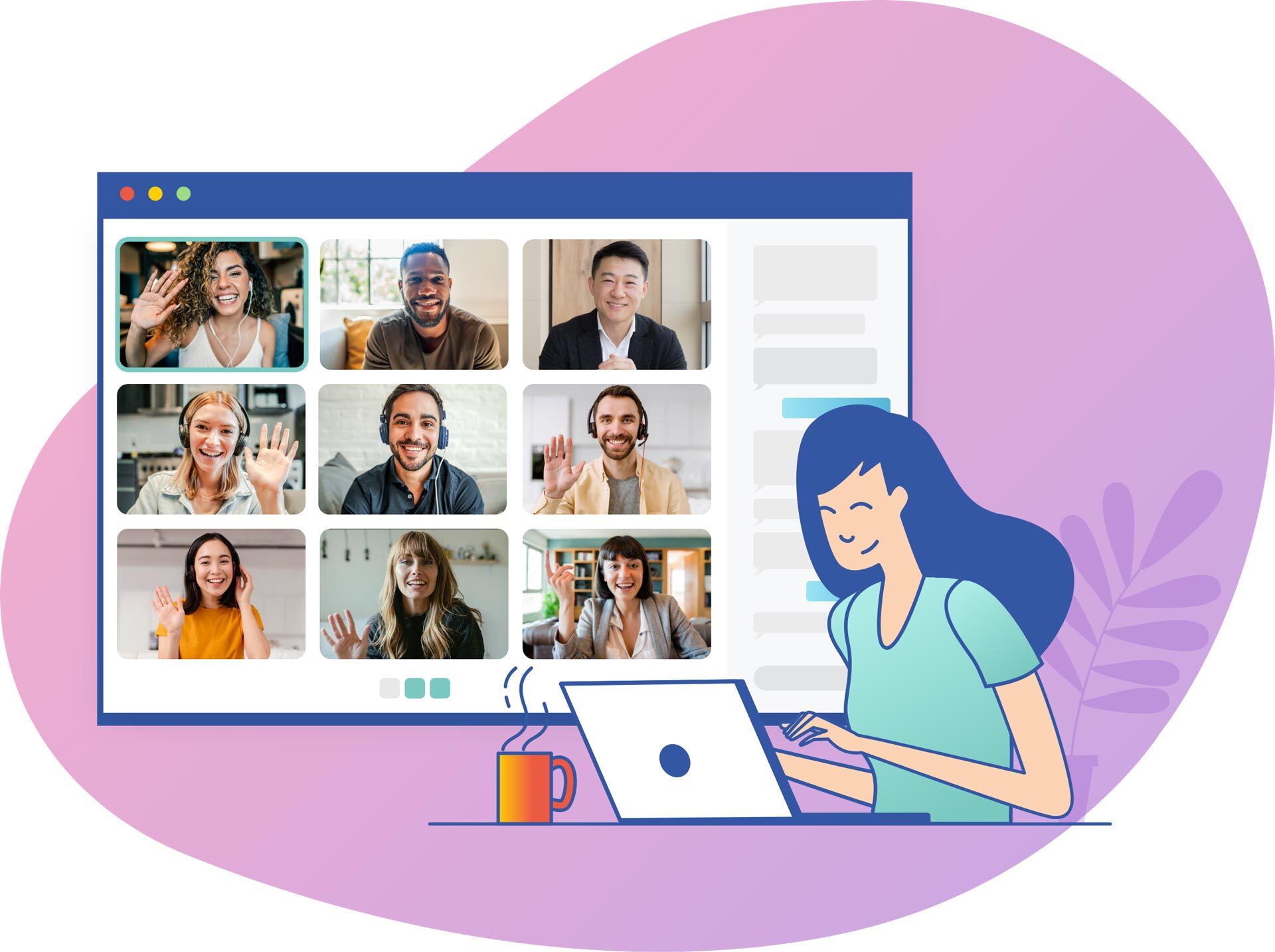 Virtual event platform streaming live video sessions