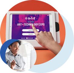 On-site event registration kiosk (iPad) with payment option