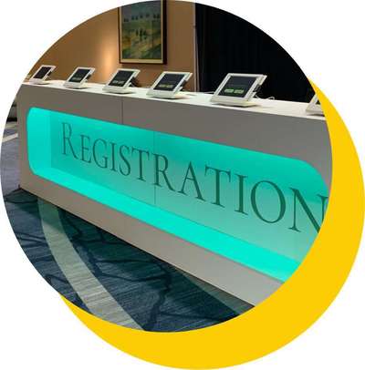 On-site event registration kiosks