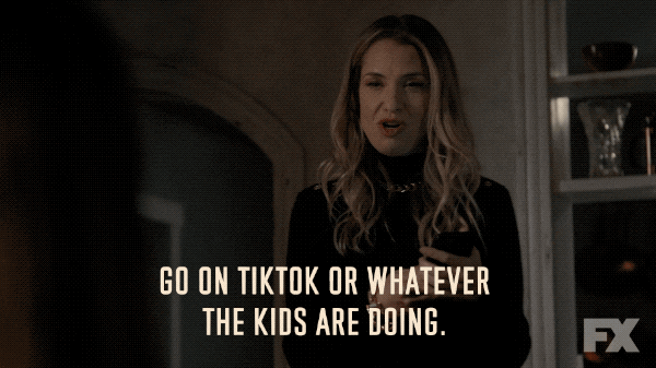 Woman talking about using Tik Tok.