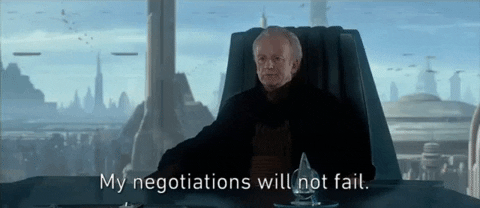Man saying negotiations will not fail. When picking the perfect vendors for your event.
