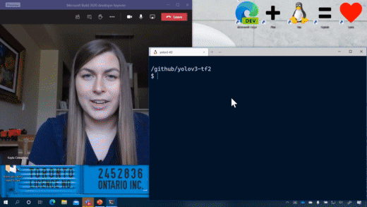 GIF showing two different virtual attendees on a screen