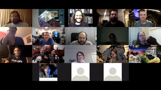 GIF of virtual attendees on a Zoom call