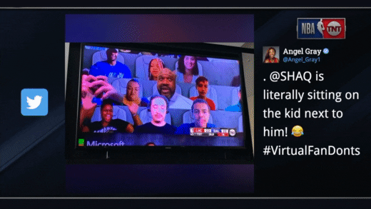 GIF montage of tweets about a virtual NBA event