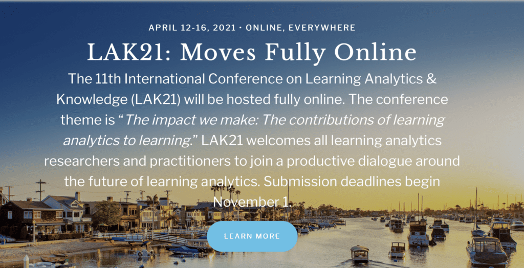 LAK21 infographic promoting the move to fully online 