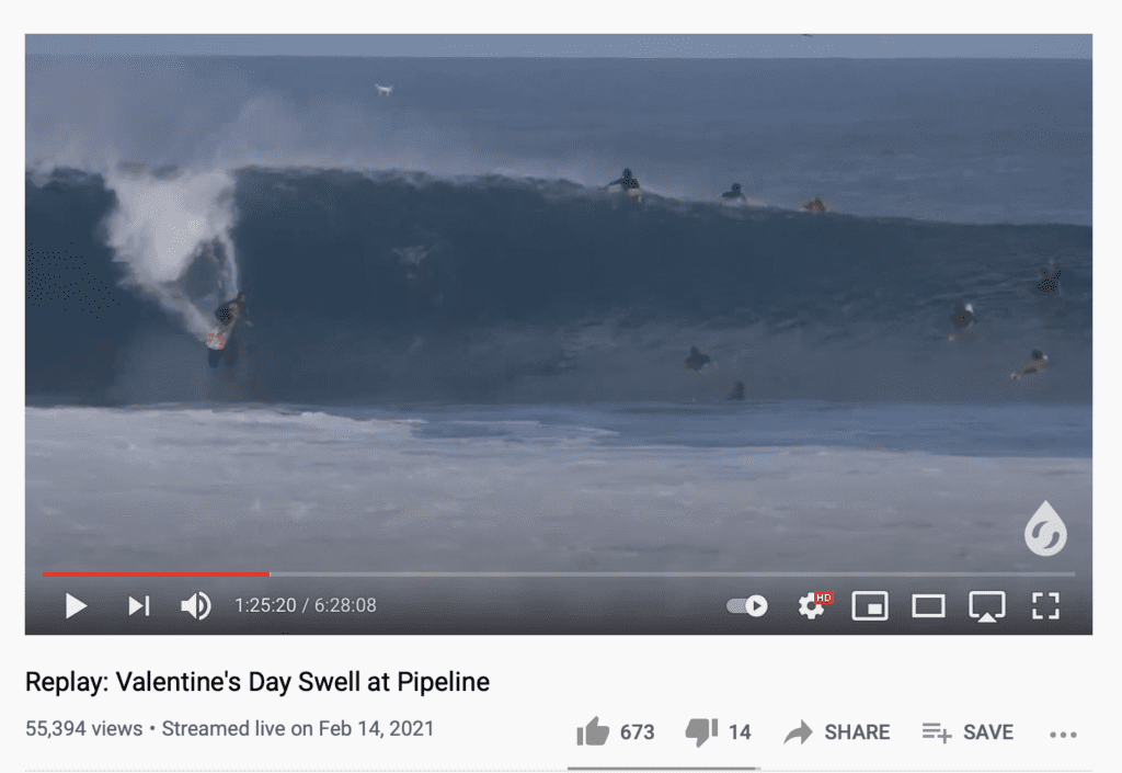 Surfline streamed the entire day of surfer experience in a continuous, unedited livestream