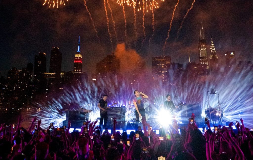 Coldplay performing at Macy's 4th of July party in New York City