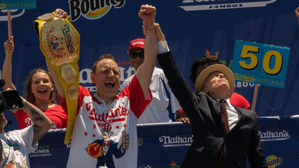 Joey Chestnut Wins 4th of July hotdog eating contest