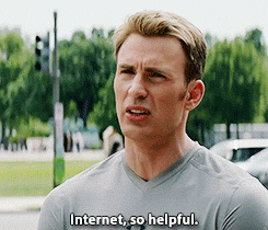 GIF of Chris Evans with caption "Internet, so helpful."