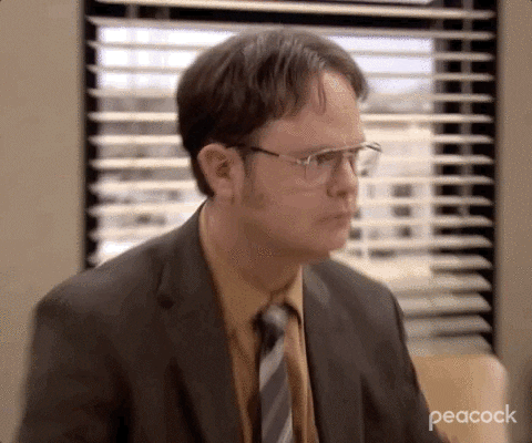 GIF from "The Office' With Dwight Schrute saying "I will have seven first priorities" 