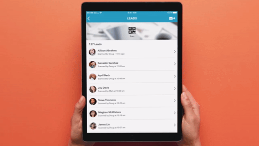 Expo pass lead retrieval on iPad.