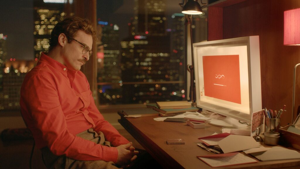 Man staring at computer.
