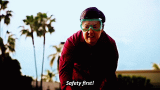 Man saying safety first. 