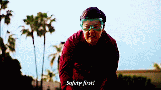 Man saying safety first.
