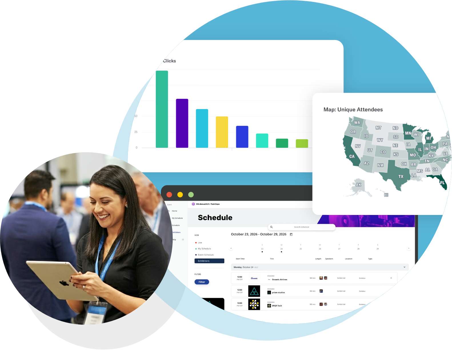 Virtual and Hybrid Event Analytics Platform and Organizer