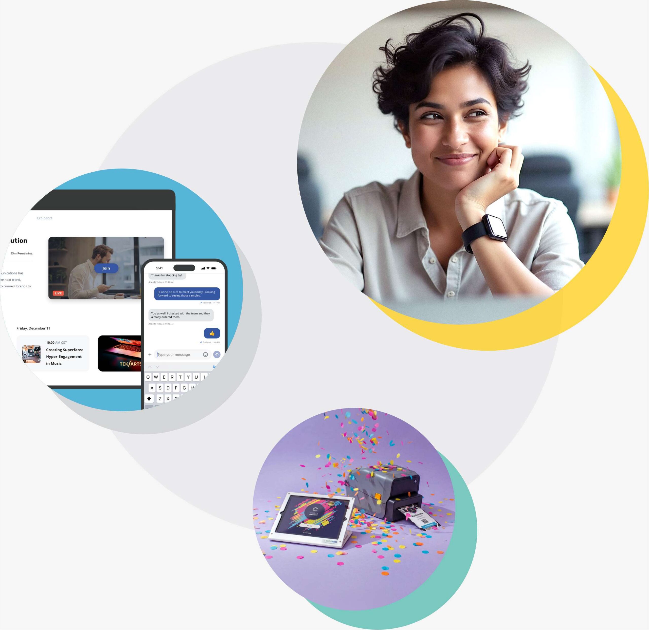 Event planner software, onsite badge printing and check-in equipment