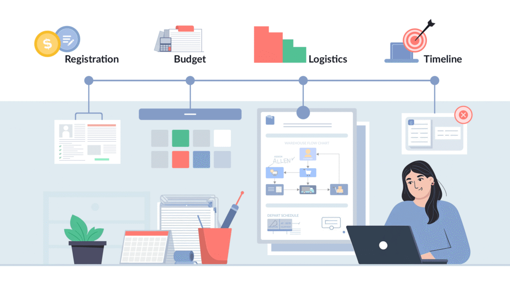 Most event failures are scheduled weeks in advance. The catering snag, the badge delay, the registration page that went live without a promo code — none of those were surprises. They were the predictable result of a planning timeline that started from today and moved forward, instead of starting from the event date and working backward.
