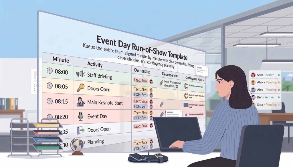 Run of show planning spreadsheet